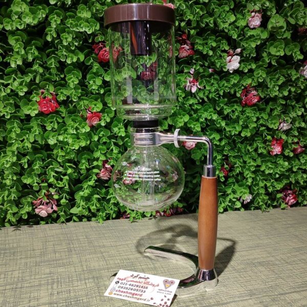 سایفون وارداتی سه کاپ دسته چوب